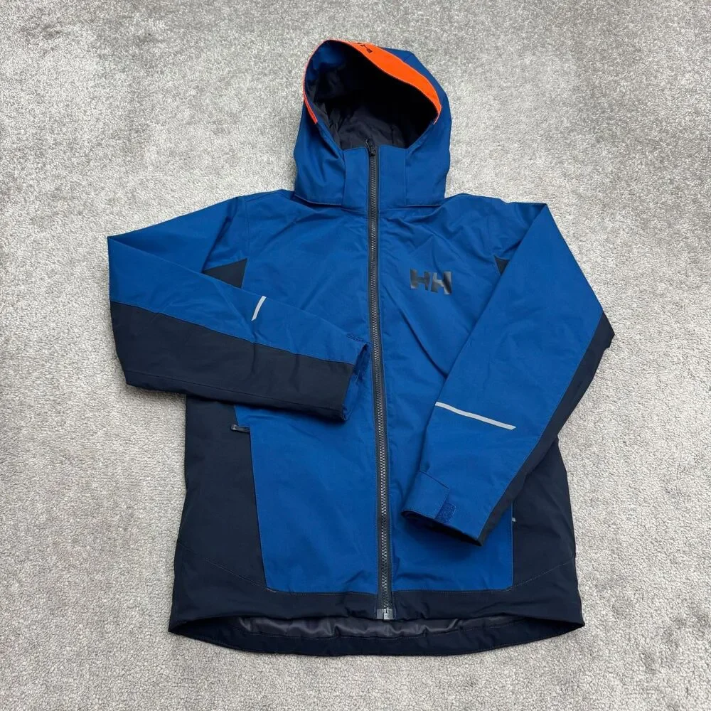 Helly Hansen Tech Primaloft Full Zip Hoodie Ski Snow Jacket Youth 12 Blue Winter